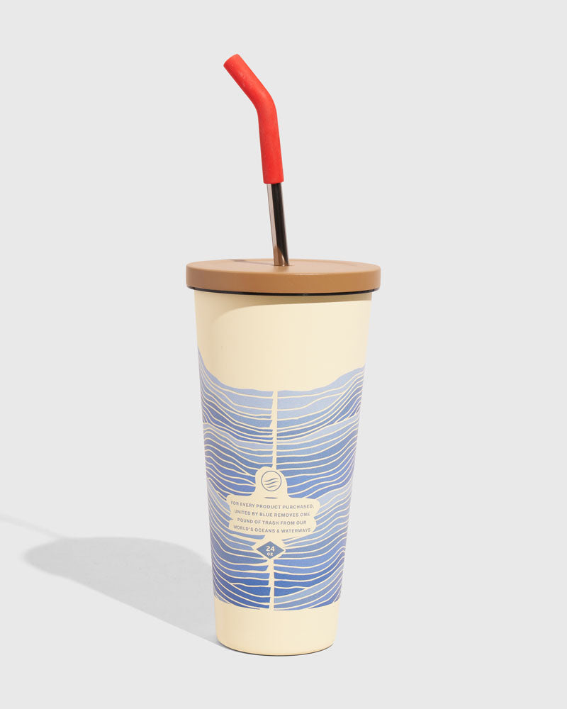 Vaso de acero con pajita y aislamiento de 24 oz