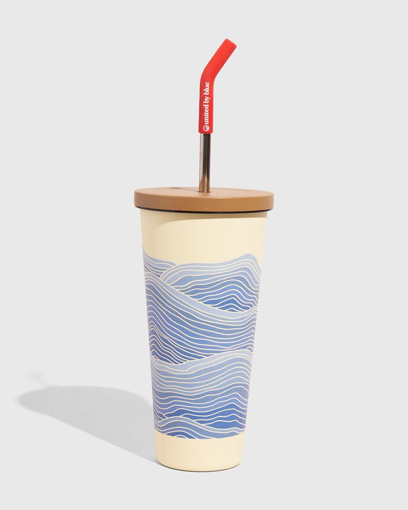 Vaso de acero con pajita y aislamiento de 24 oz