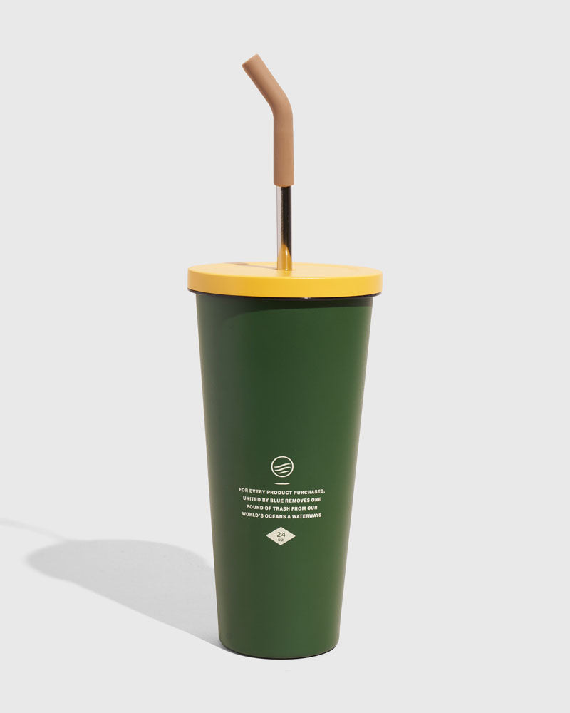 Vaso de acero con pajita y aislamiento de 24 oz