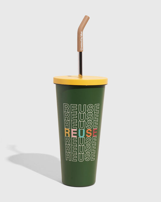Vaso de acero con pajita y aislamiento de 24 oz