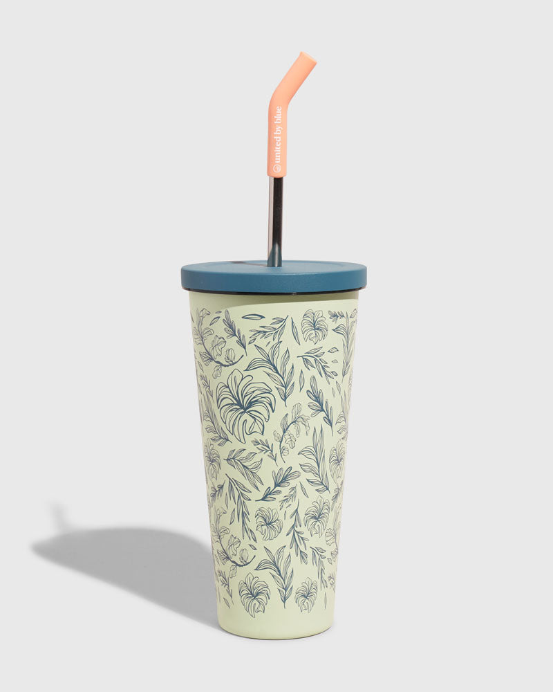 Vaso de acero con pajita y aislamiento de 24 oz