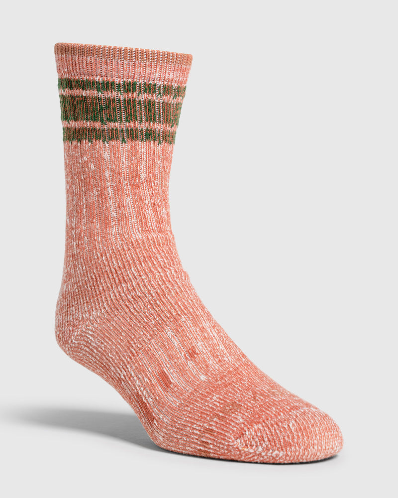 Striped SoftHemp™ Trail Sock - Forest, Cocoa