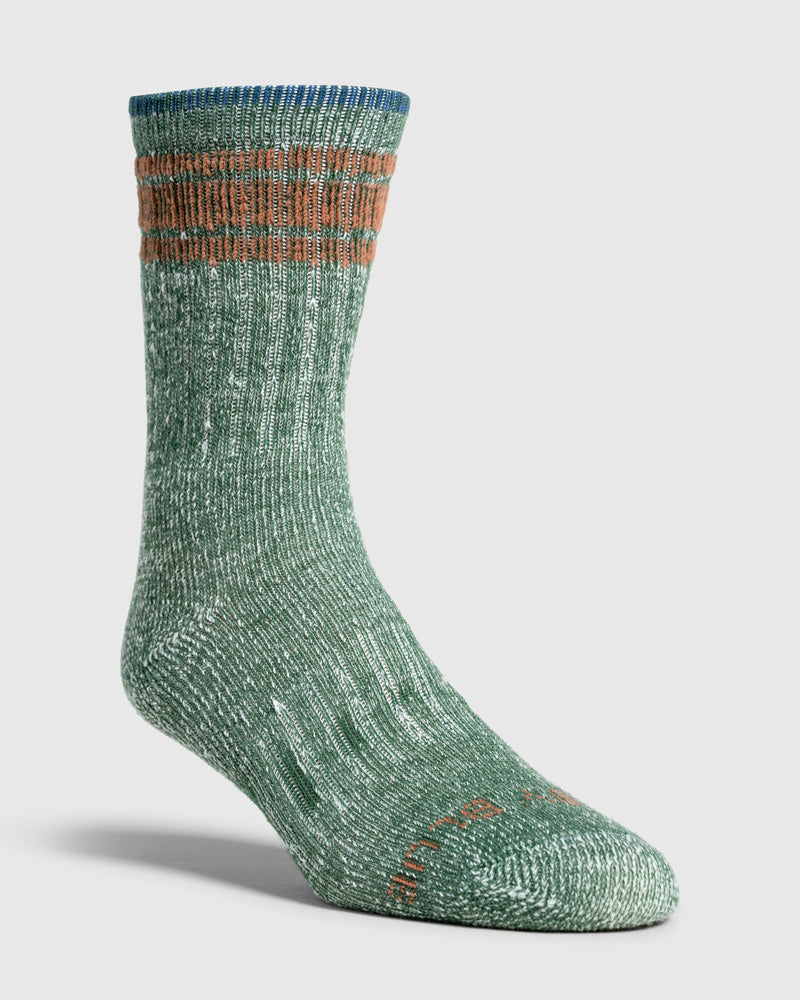Striped SoftHemp™ Trail Sock - Forest, Cocoa