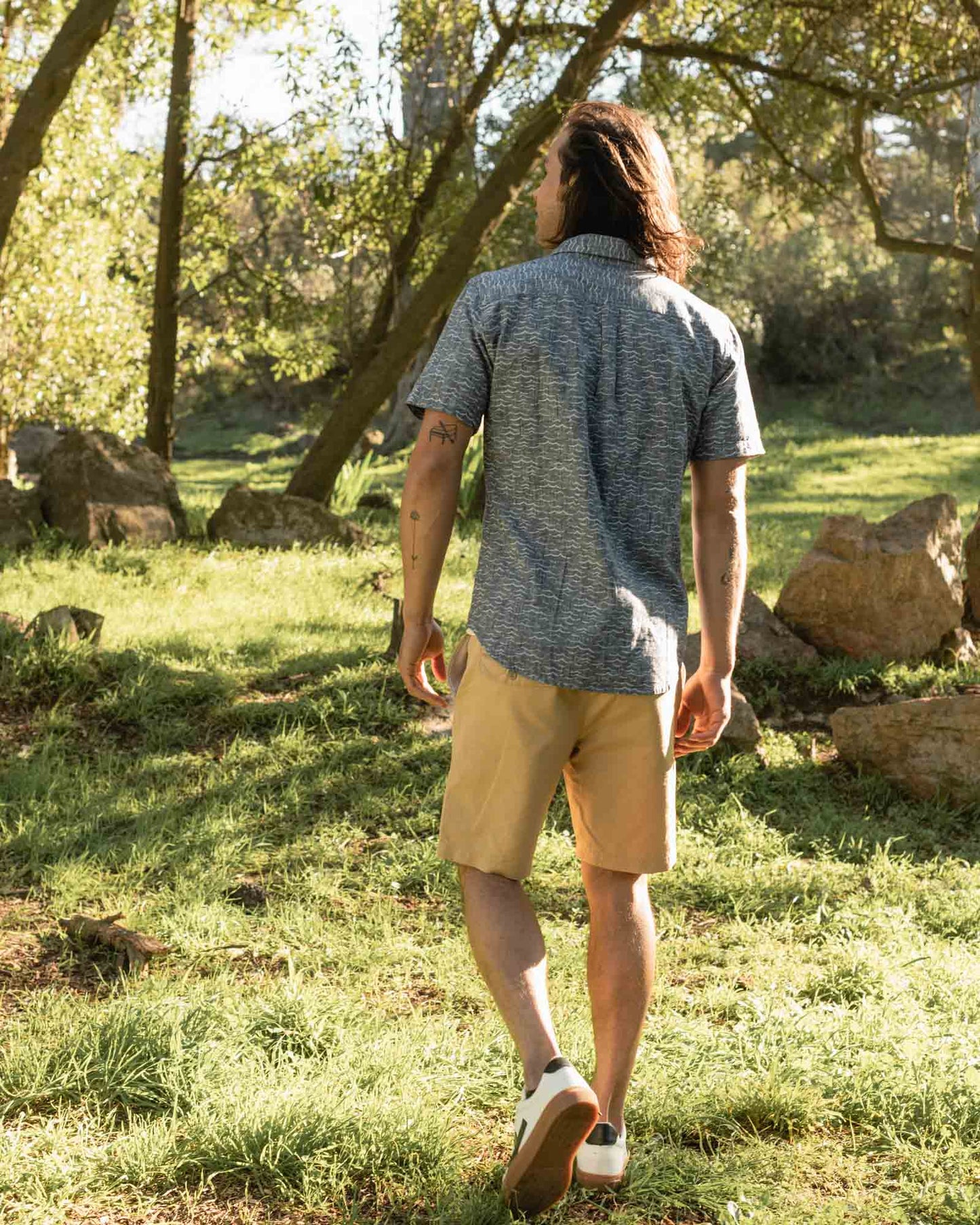 SoftHemp™ Chambray Short-Sleeve Button Down