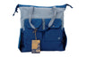 Blue (R)evolution 27L Utility Convertible Tote (Front): two-tone cobalt and light blue recycled polyester tote with double front pockets