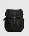 Black (R)evolution™ 9L Sidekick (Front): Black compact backpack with flap closure, buckle strap, and side mesh pocket