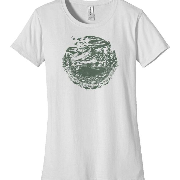 Womens Fit Graphic Tee in 100 Organic Cotton Downstream