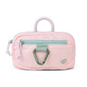 Lt. Pink (Re) Active Bum Bag (Front): Blush pink bum bag with mint zipper, green carabiner clip, and pink rope handle