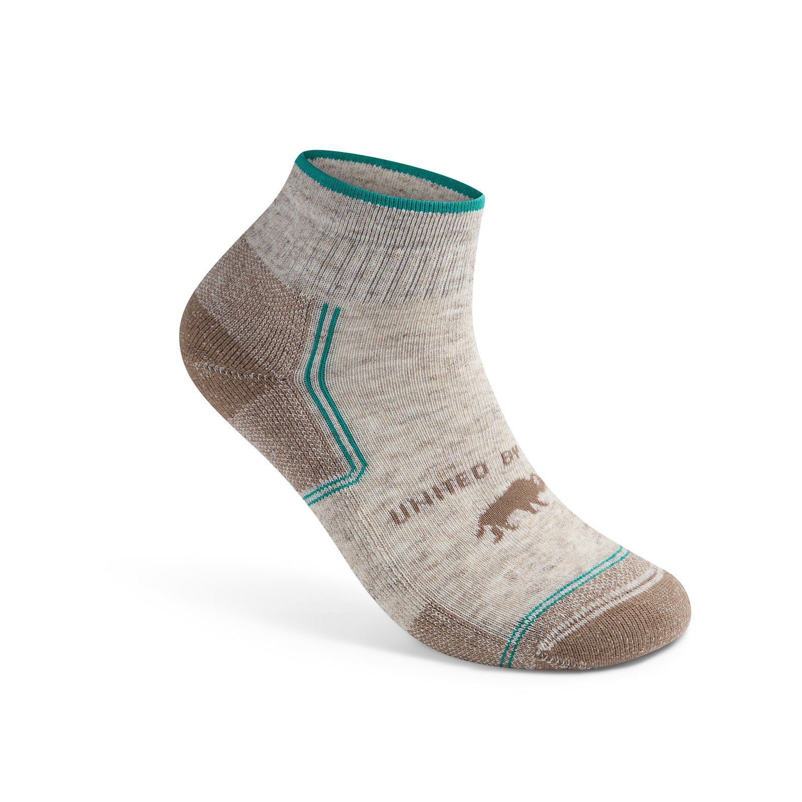 Bison Trail Quarter Sock - Taupe (Front)