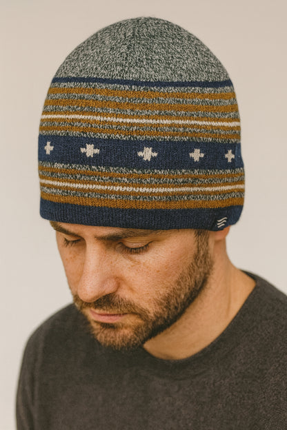 Merino Wool Slouchy Modern Fair Isle Beanie