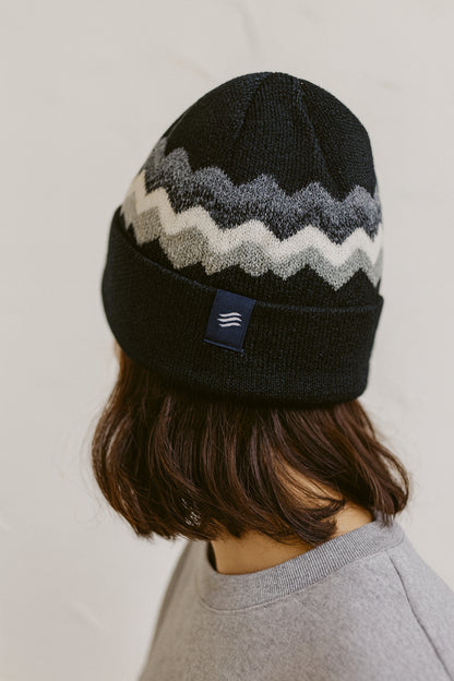 Merino Wool Mountain Scape Knit Beanie