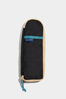 Black The Utensil Pack - Perfect for Packed Lunches (Front): Black canvas pouch with tan trim, teal strap, and zipper pull