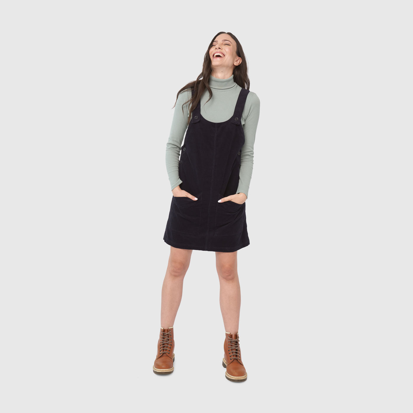 United By Blue Corduroy Overall Dress - Ginger / Small United By Blue Corduroy Overall Dress - Ginger / Small
