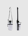 White Water Bottle Sling - Westward (Pre-Release) (Angle): Two white bottle slings with black drawstring tops, straps, and small zippered pockets