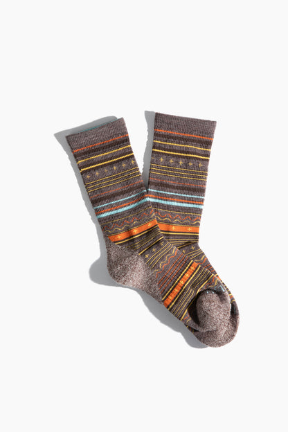 The Merino Wool Modern Fair Isle Crew Sock with Cushioned Sole - New Color