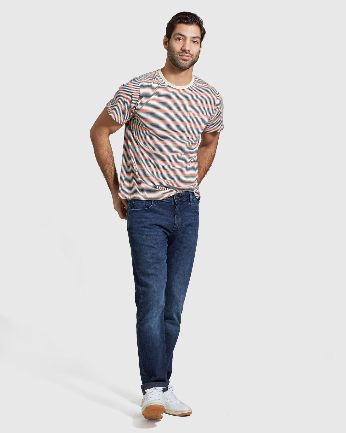 Men's EcoKnit™ Striped Pocket Tee