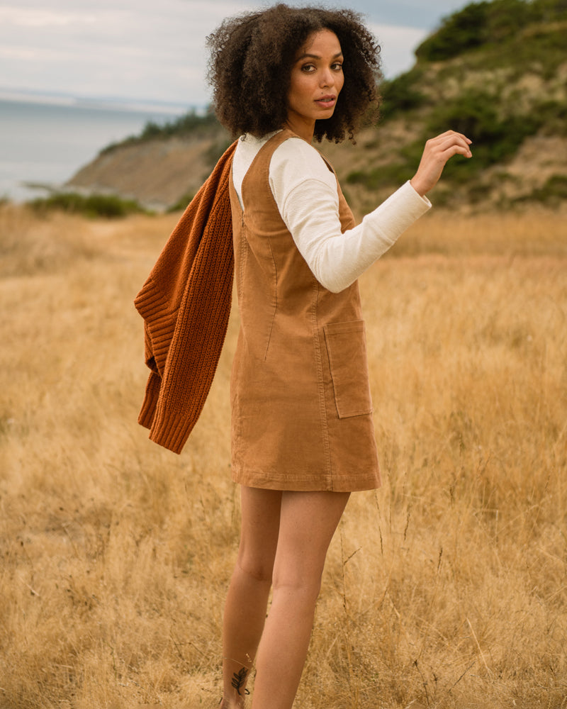 Organic Corduroy V-Neck Mini Dress Organic Corduroy V-Neck Mini Dress