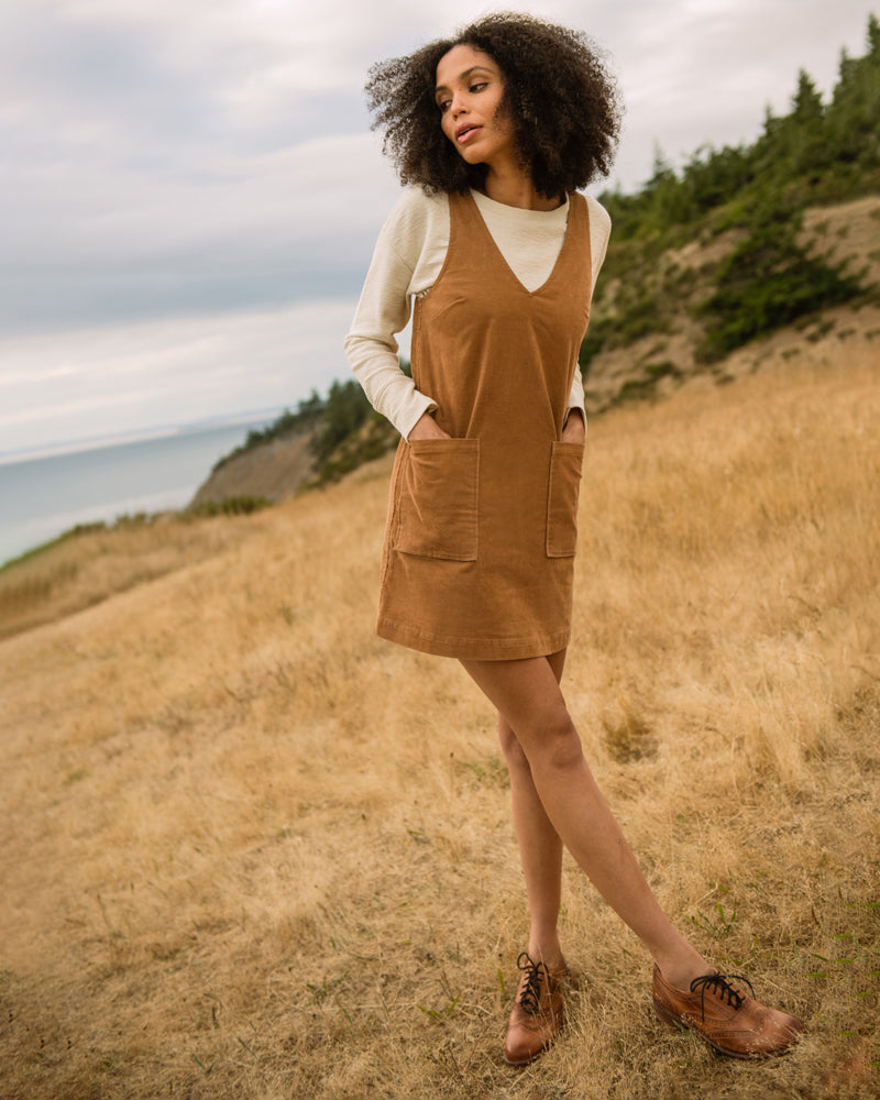 slim fit dress slacks Dark Mauve Floral Corduroy Long Sleeve Mini Dress main image 1