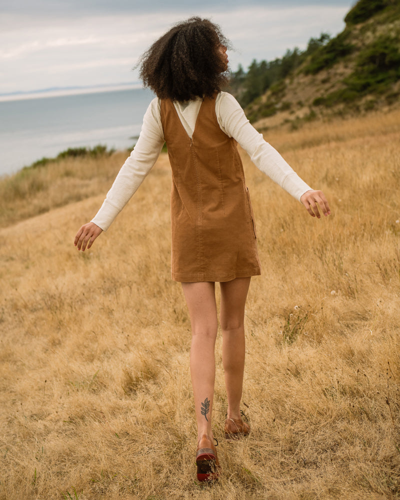 Organic Corduroy V-Neck Mini Dress Organic Corduroy V-Neck Mini Dress