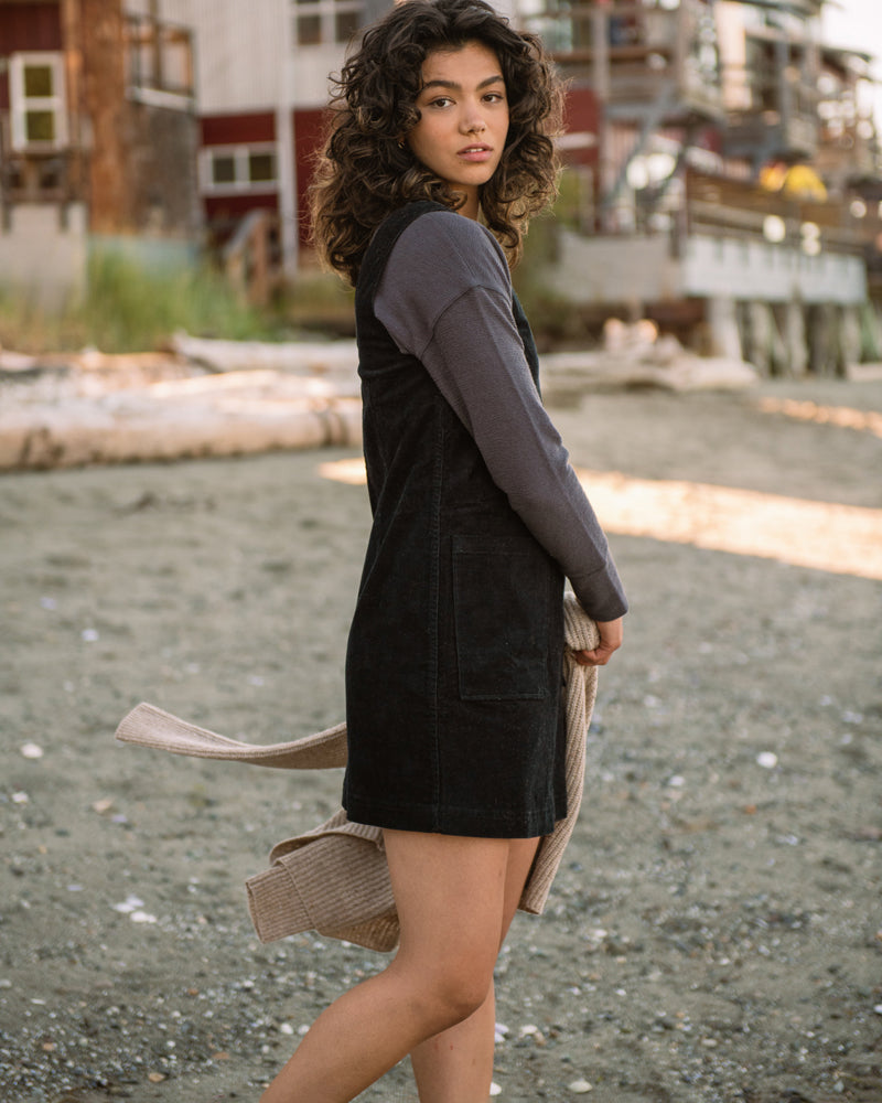 Organic Corduroy V-Neck Mini Dress Organic Corduroy V-Neck Mini Dress