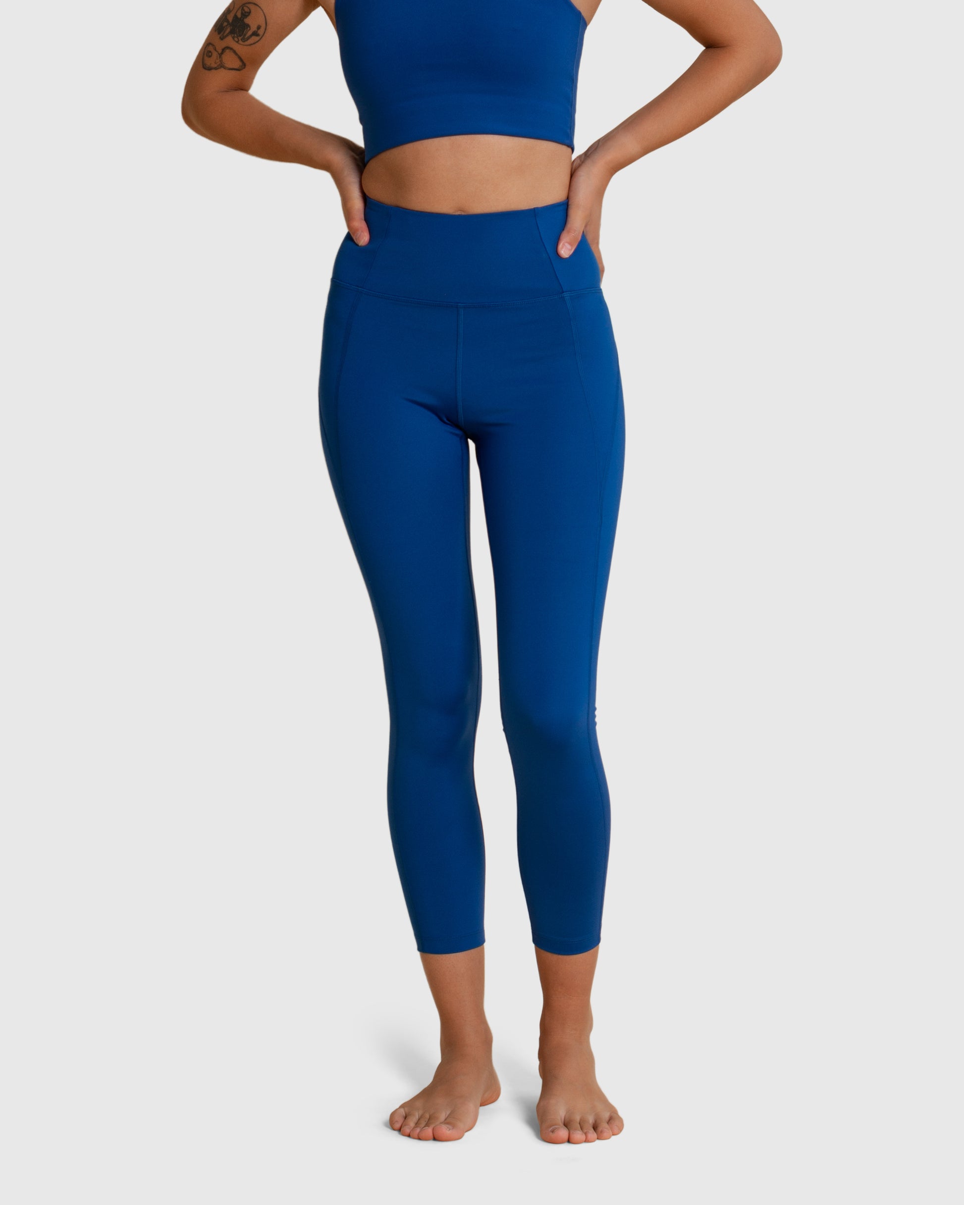 Girlfriend Collective High Rise Compression Navy Blue 7/8 Athletic Leggings  XS - $45 - From Tallulahs