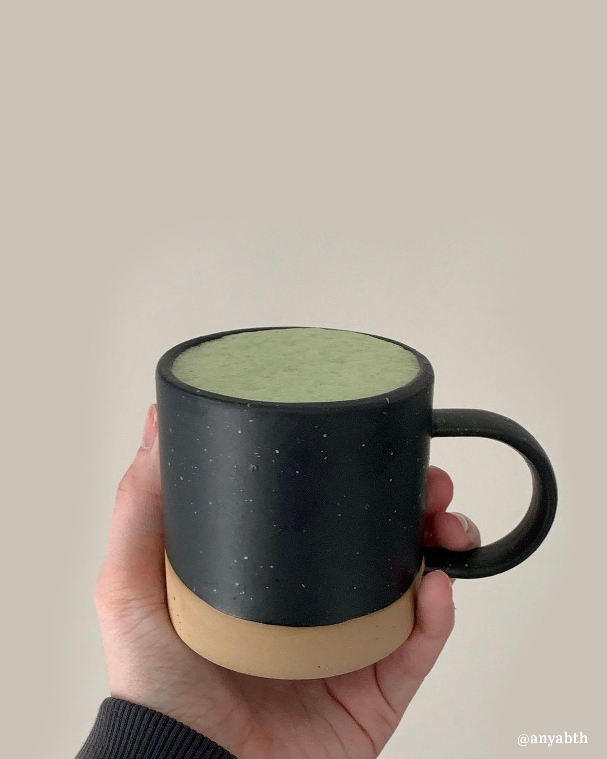 three small 8 oz ceramic coffee mugs