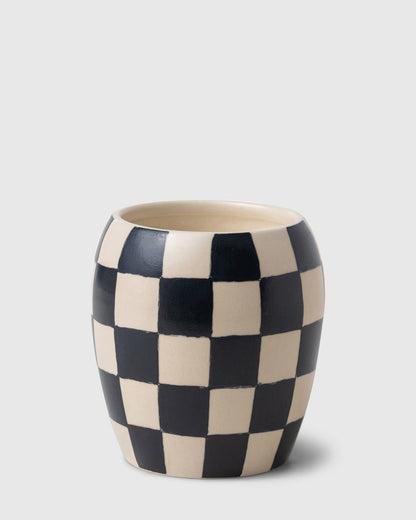 Porcelain Checkmate Candle - Black Fig & Olive