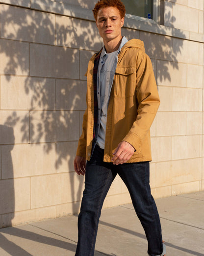 Flannel-Lined Hooded Chore Coat