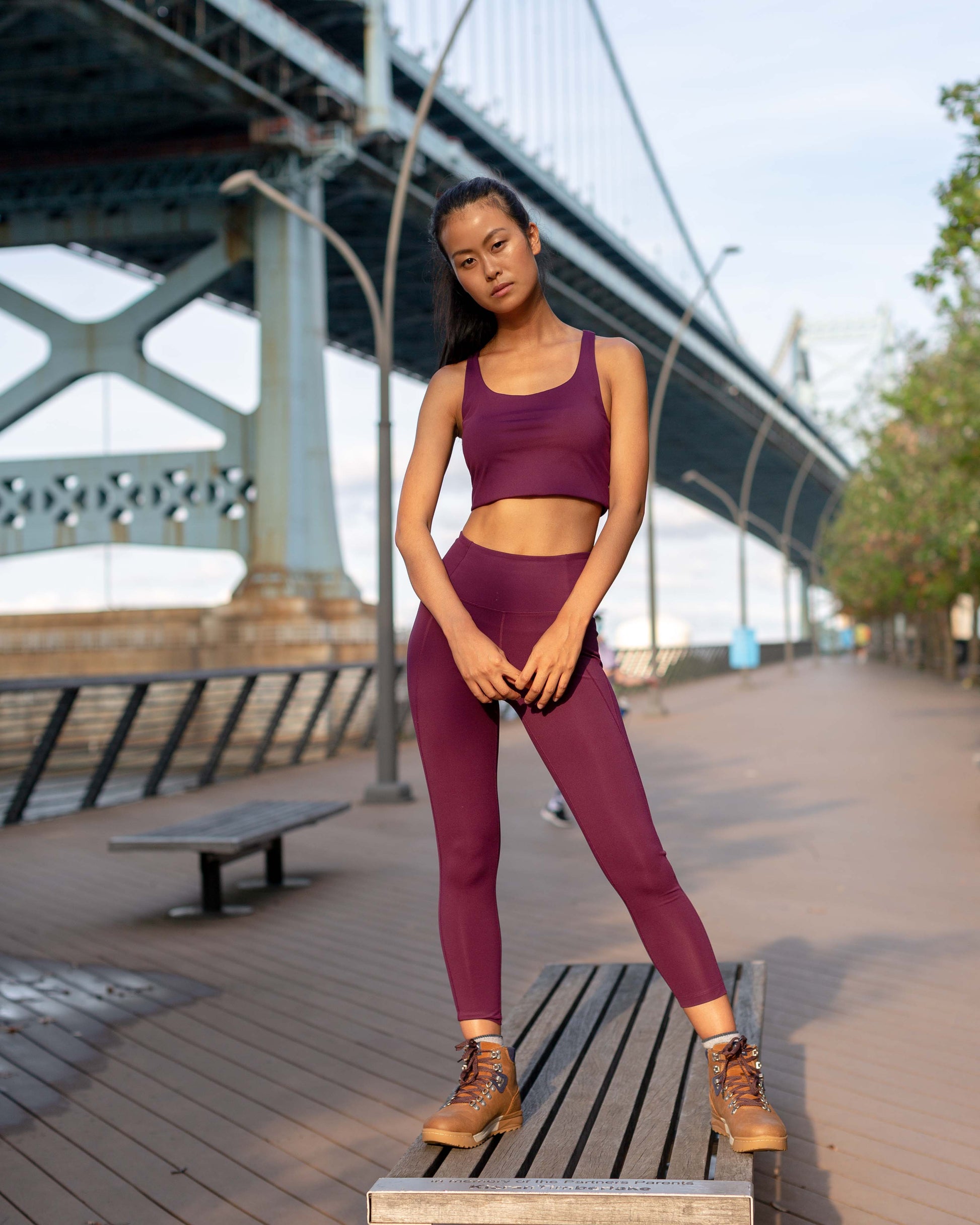 girlfriend collective, Pants & Jumpsuits, Girlfriend Collective High Rise  Compressive Leggings In Plum