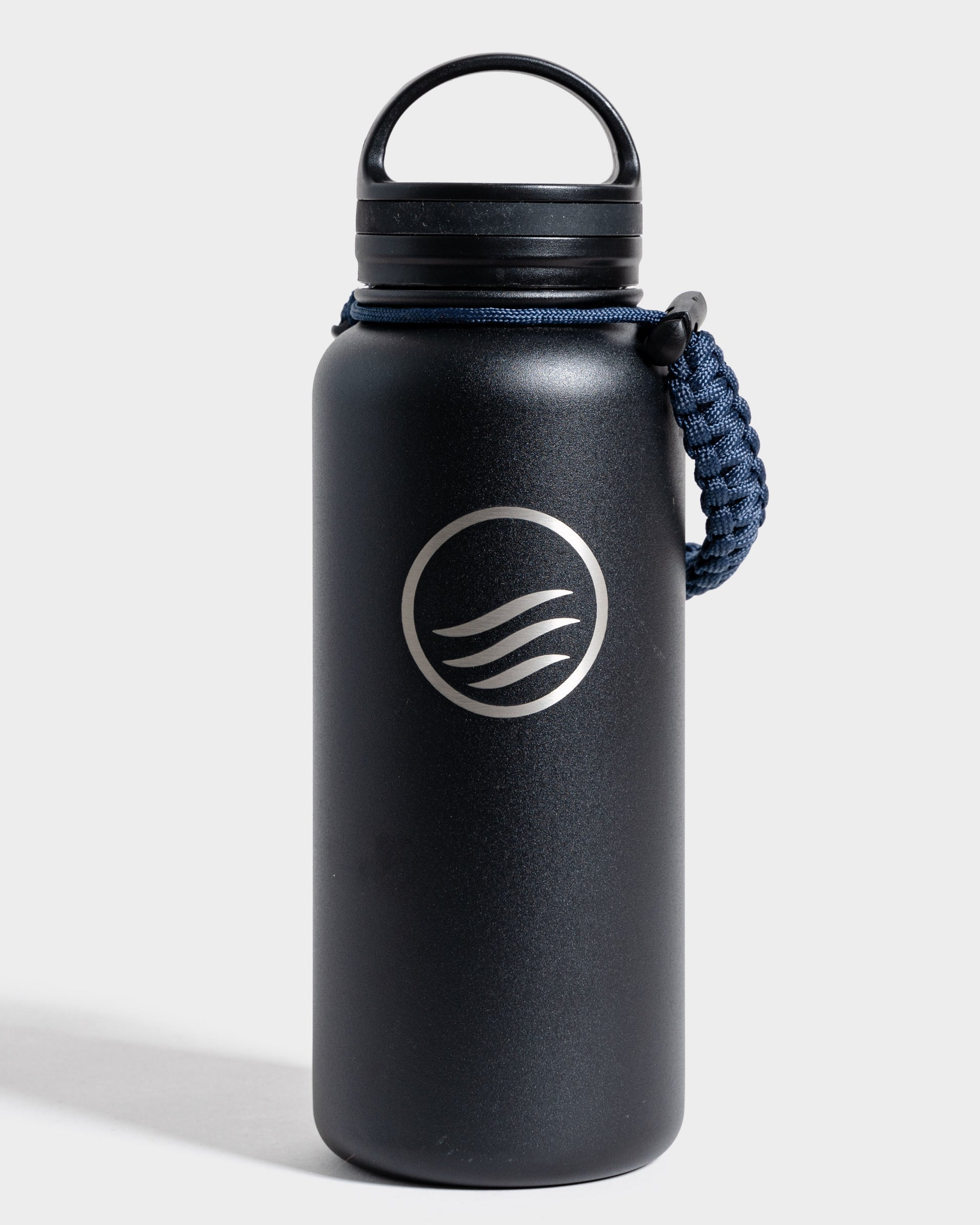 32 oz Stainless Steel Vacuum Insulated Water Bottle Black w/Straw
