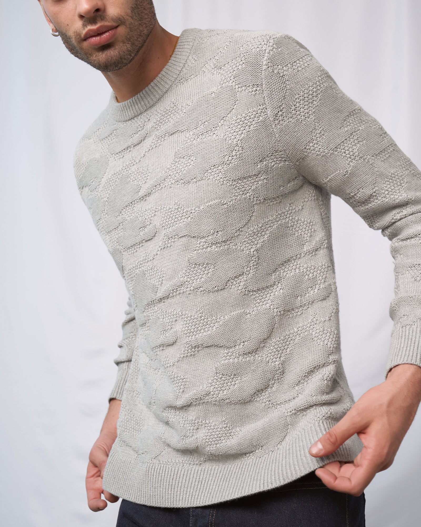 Mixed hotsell stitch sweater