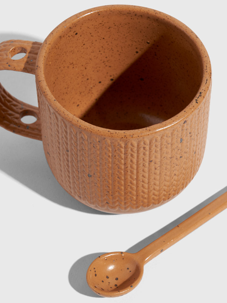 Tea Infuser Mug Set (Mums the Word)  K073T-P178 - The Polish Pottery Outlet
