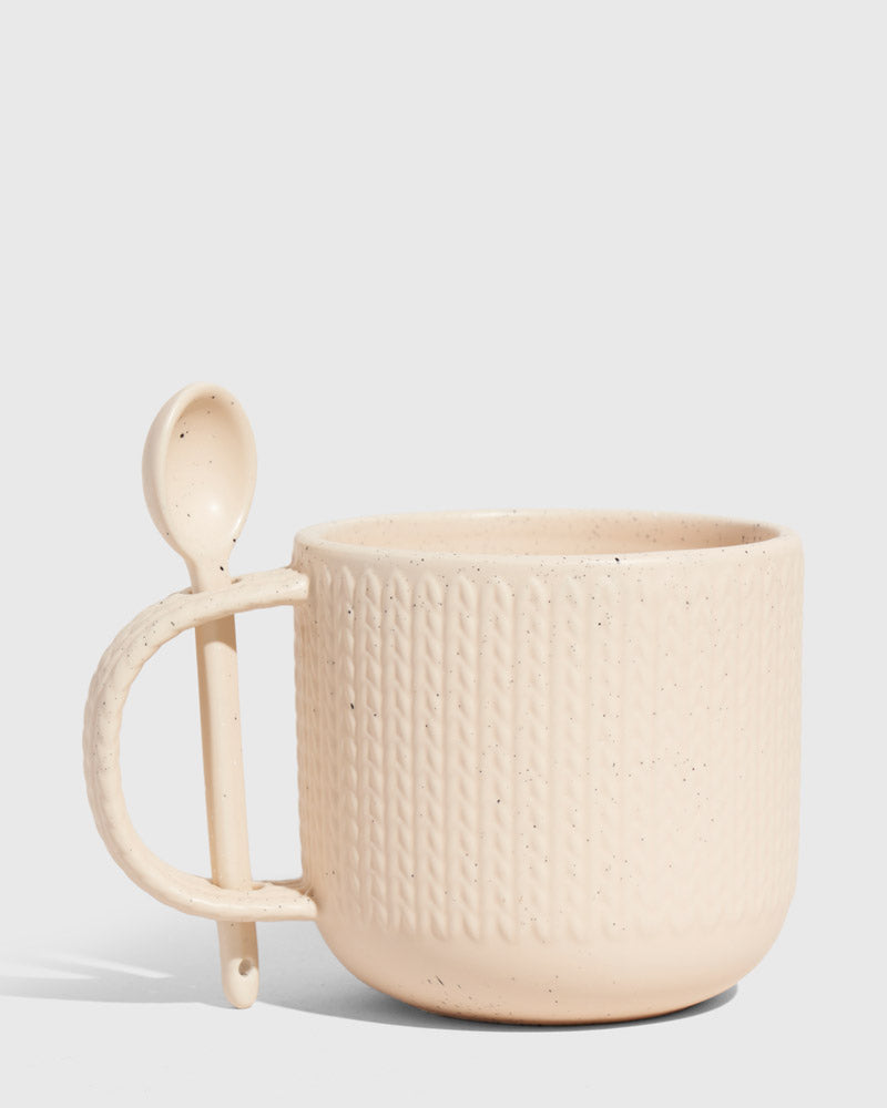 United By Blue 14 oz. Stoneware Spoon Mug - Shortbread