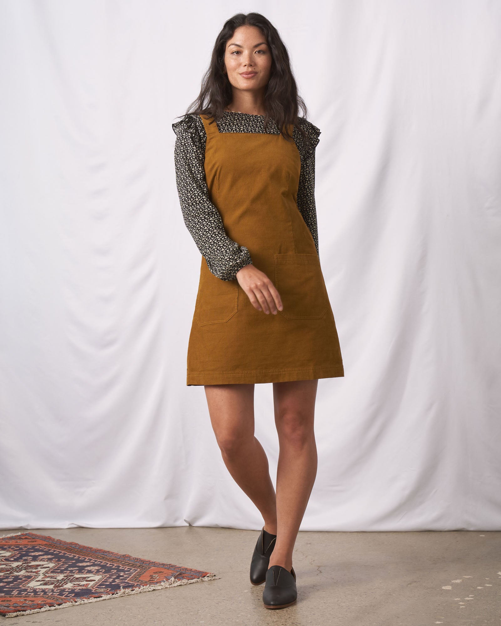 Tan corduroy top dress