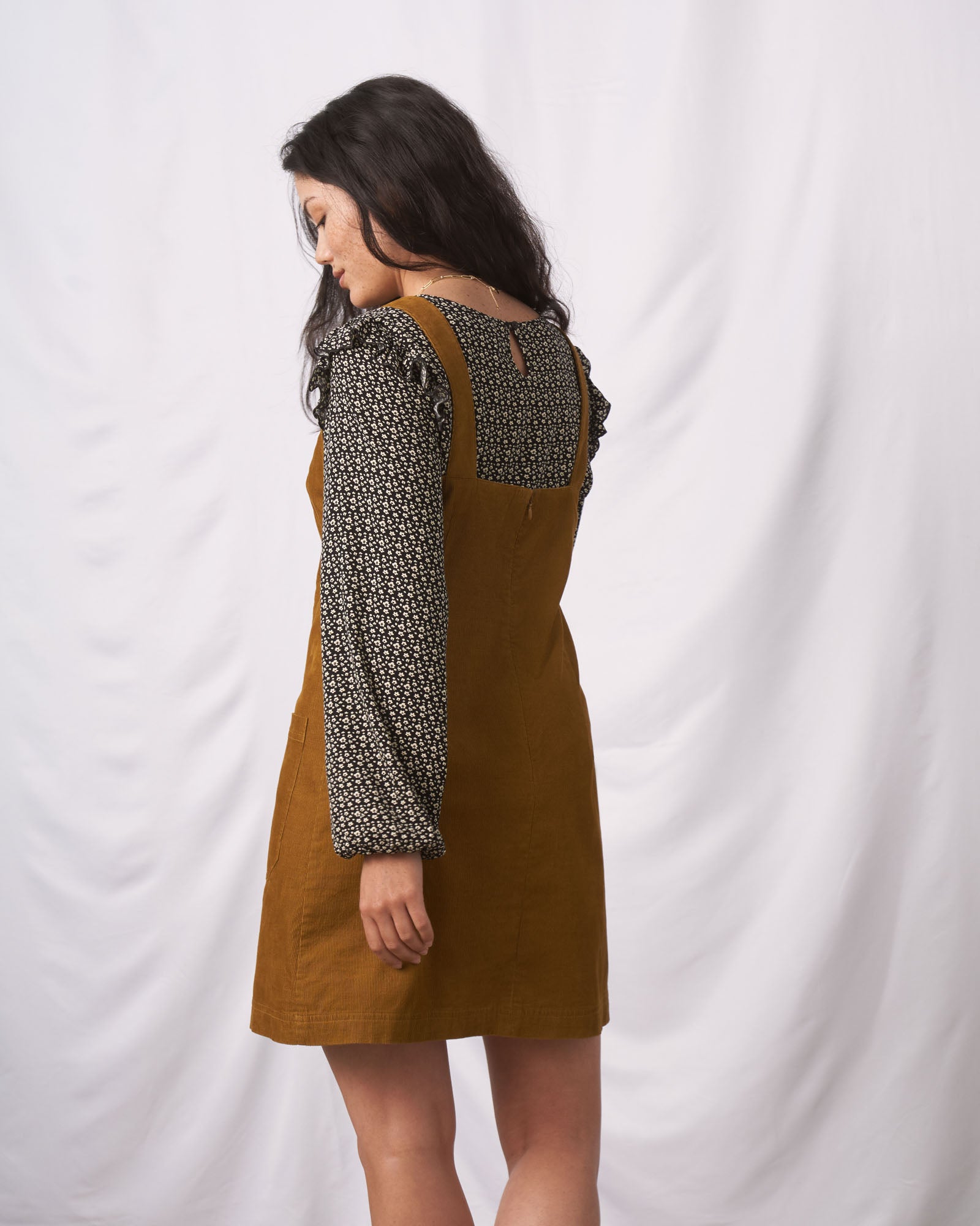 Blue cord cheap pinafore dress