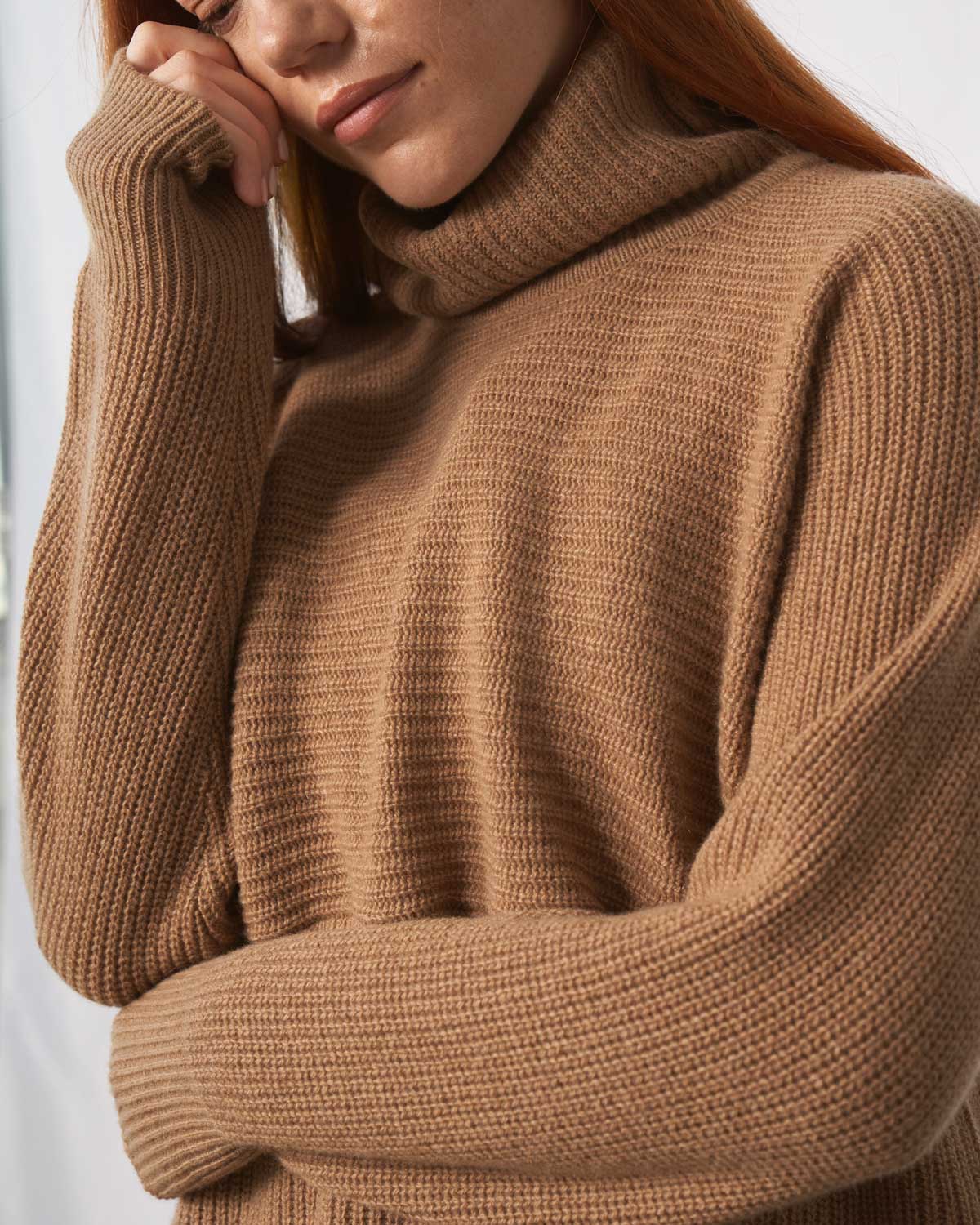 Pure Jill Scrunch-Neck Recycled-Cashmere Sweater