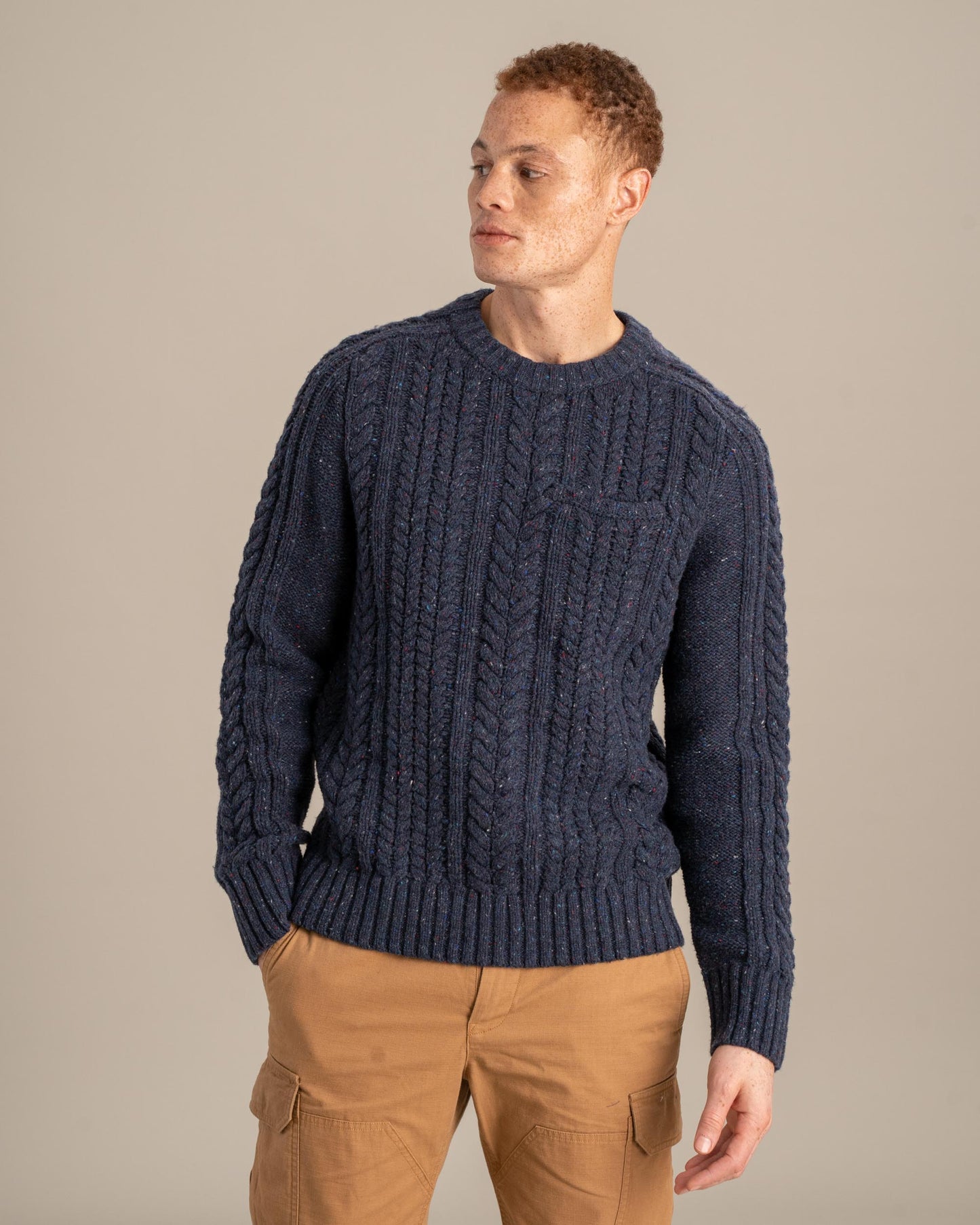 Recycled Wool Cable Knit Sweater