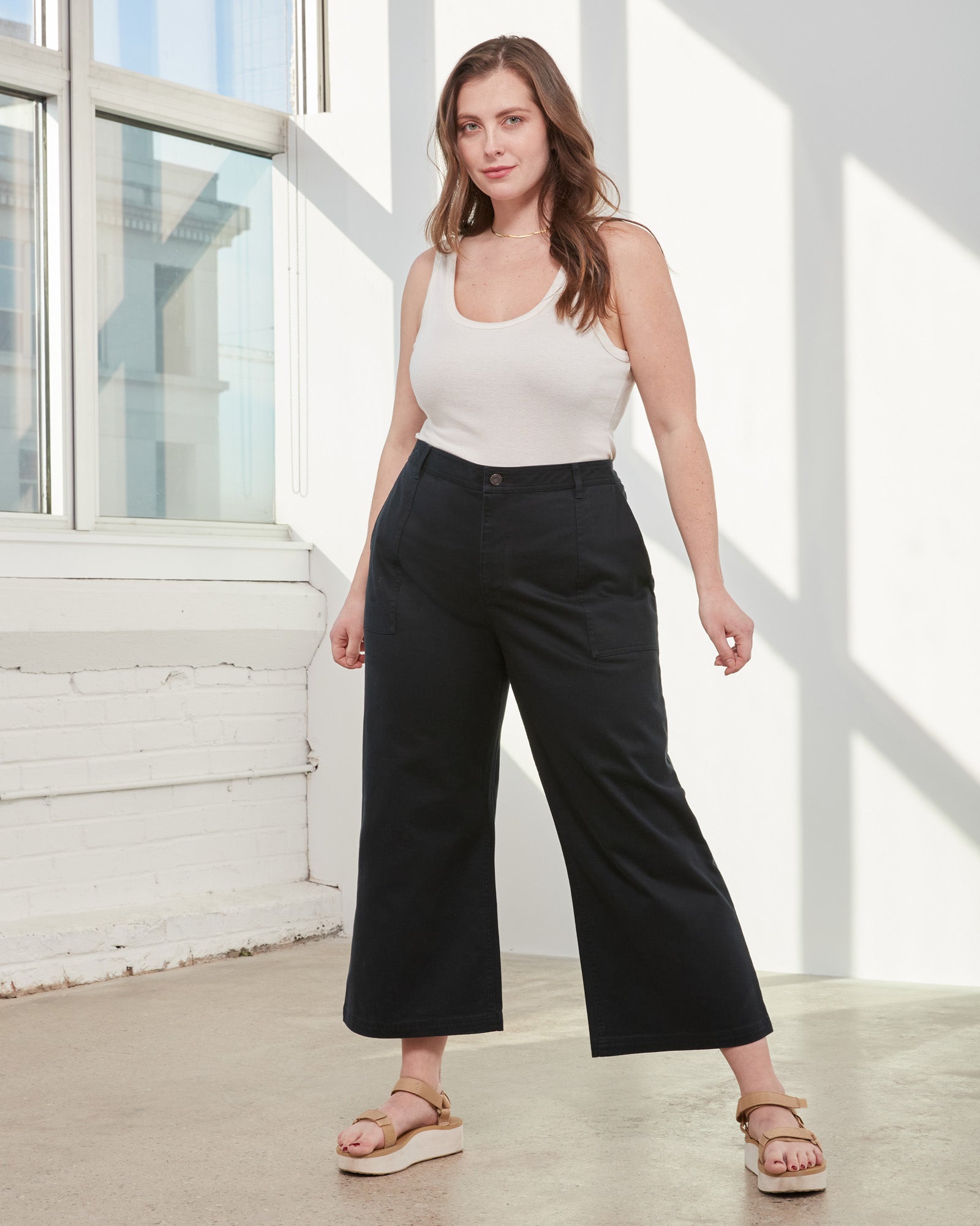 Organic Twill Wide Leg Pant