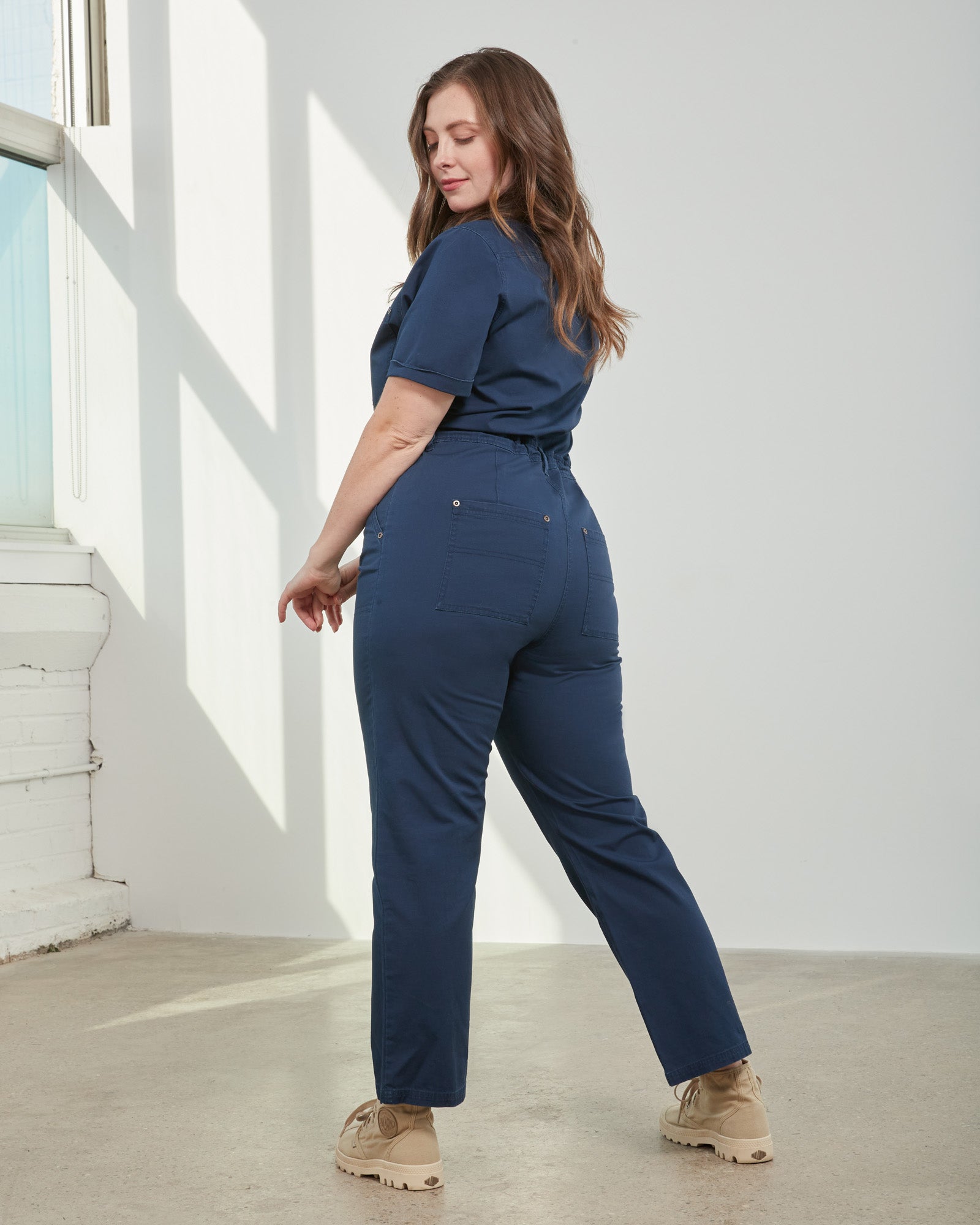 Organic Stretch Cotton Twill Relaxed Overalls