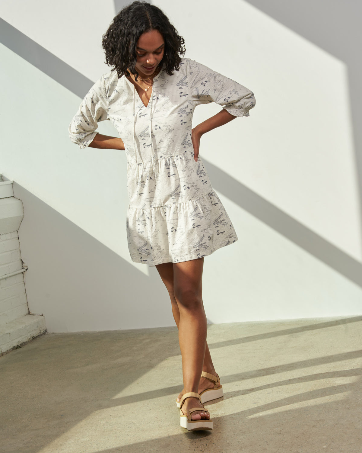 Women's Tiered Seersucker Dress – United By Blue