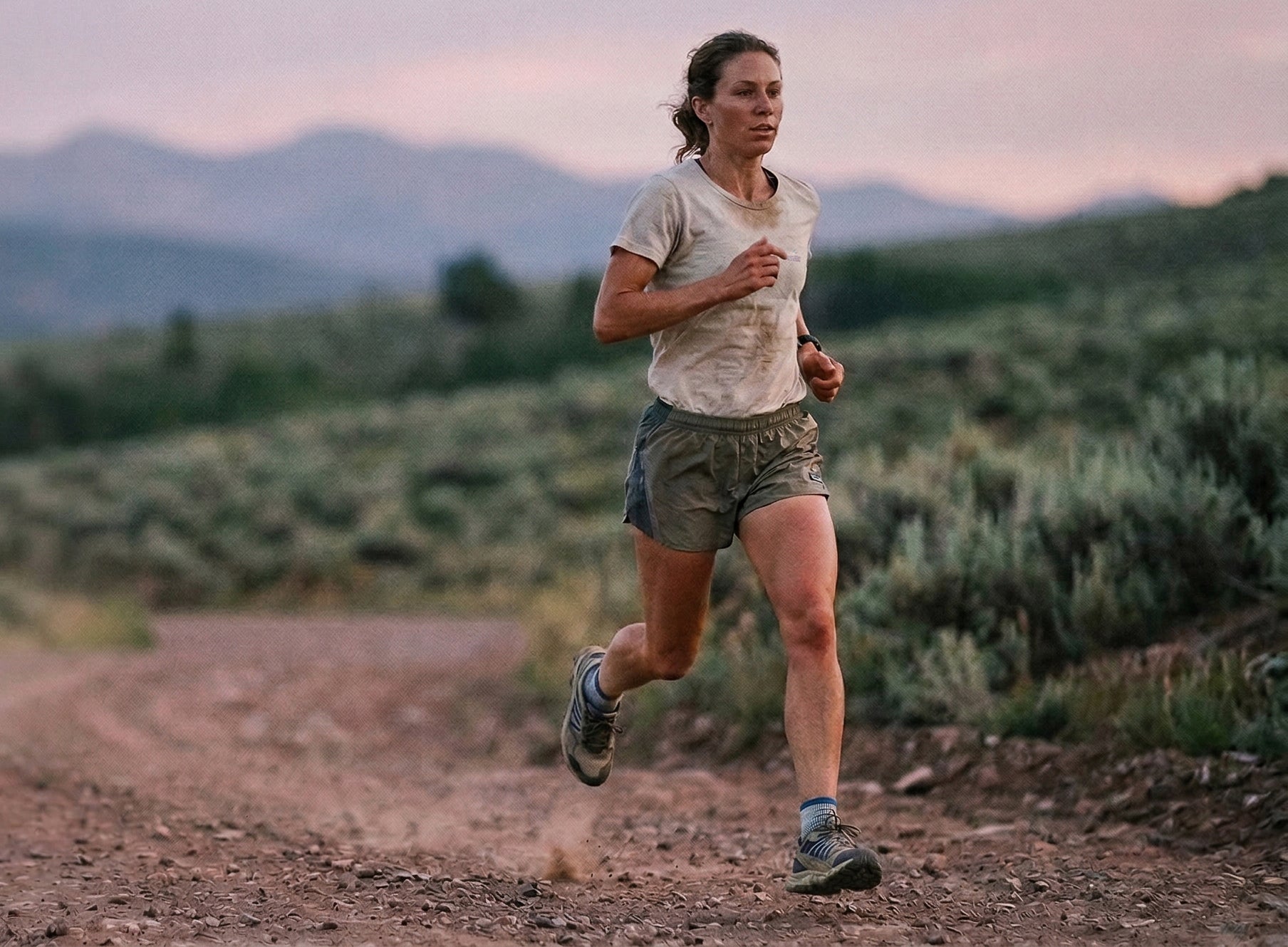 Runner wearing Bison Trail Socks on the trail